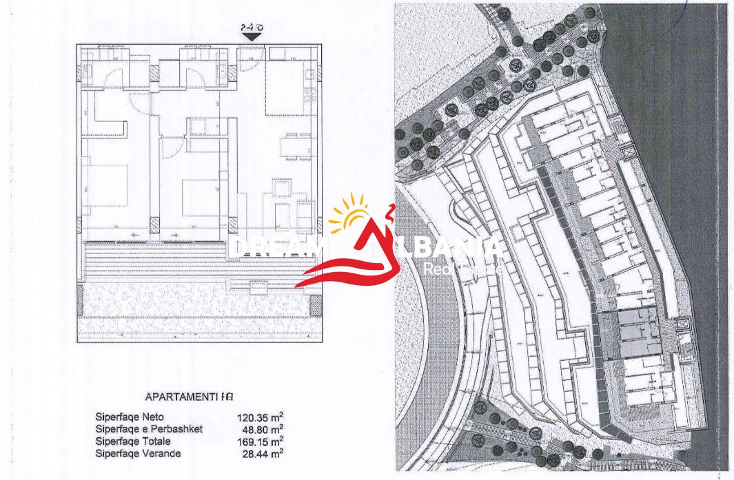 SHITET Apartament 2+1+Verand+Parkim ne Green Coast, Palas, Himare (ID 41212154)