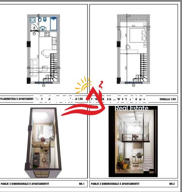 Shiten apartamente 1+1 duplex ne Golem prane Epidamn White Sensation (ID 41111560)