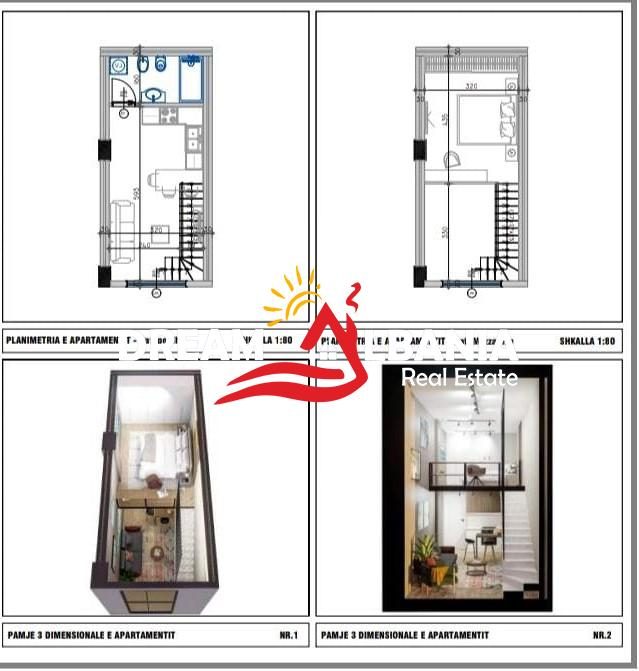 Shiten apartamente 1+1 duplex ne Golem prane Epidamn White Sensation (ID 41111560)