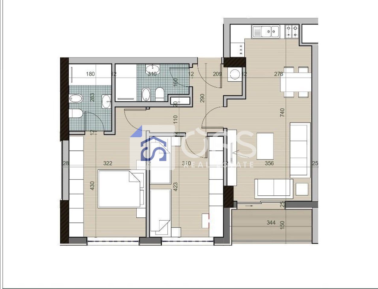 Shitet Apartament 2+1+2 Tek Univers City 3