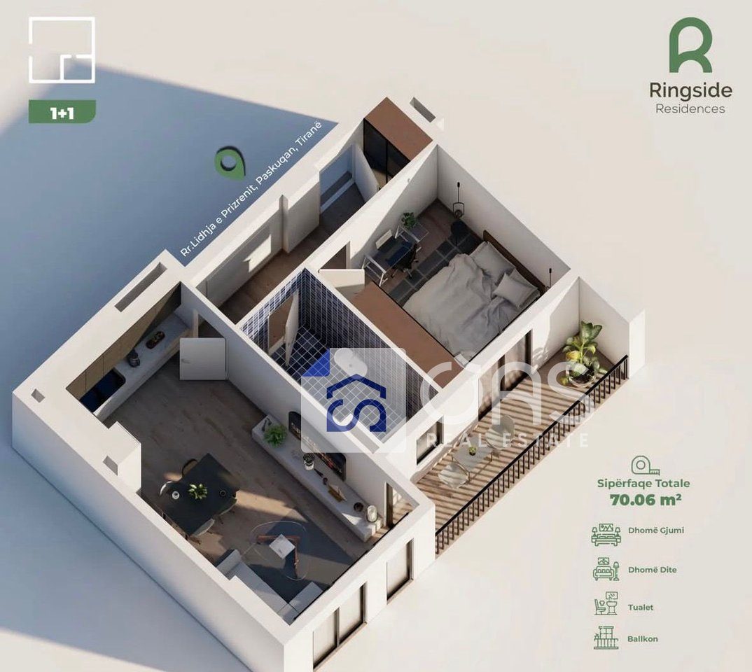 Shitet apartament 1+1 ne Paskuqan pagesa me keste 3