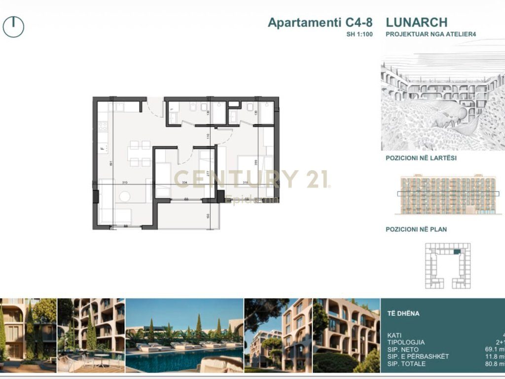 EXCLUSIVE ! Apartament 2+1 për shitje në Lunarch Residence Mali i Robit ! 4