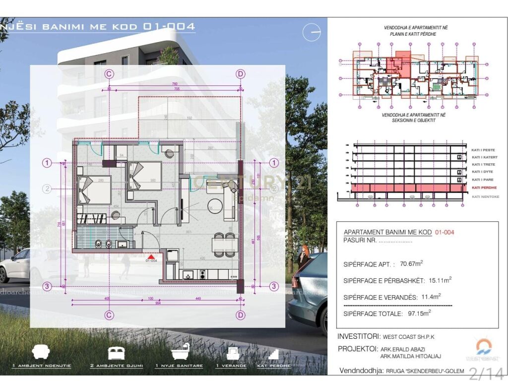 SHITET APARTAMENT 2+1 PRANE DETIT NE GOLEM, NDERTIM I RI! 3