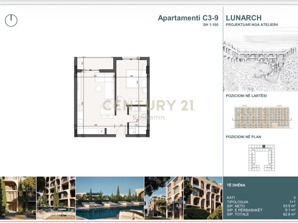EXCLUSIVE ! Apartament 1+1 për shitje në Lunarch Residence Mali i Robit ! 4