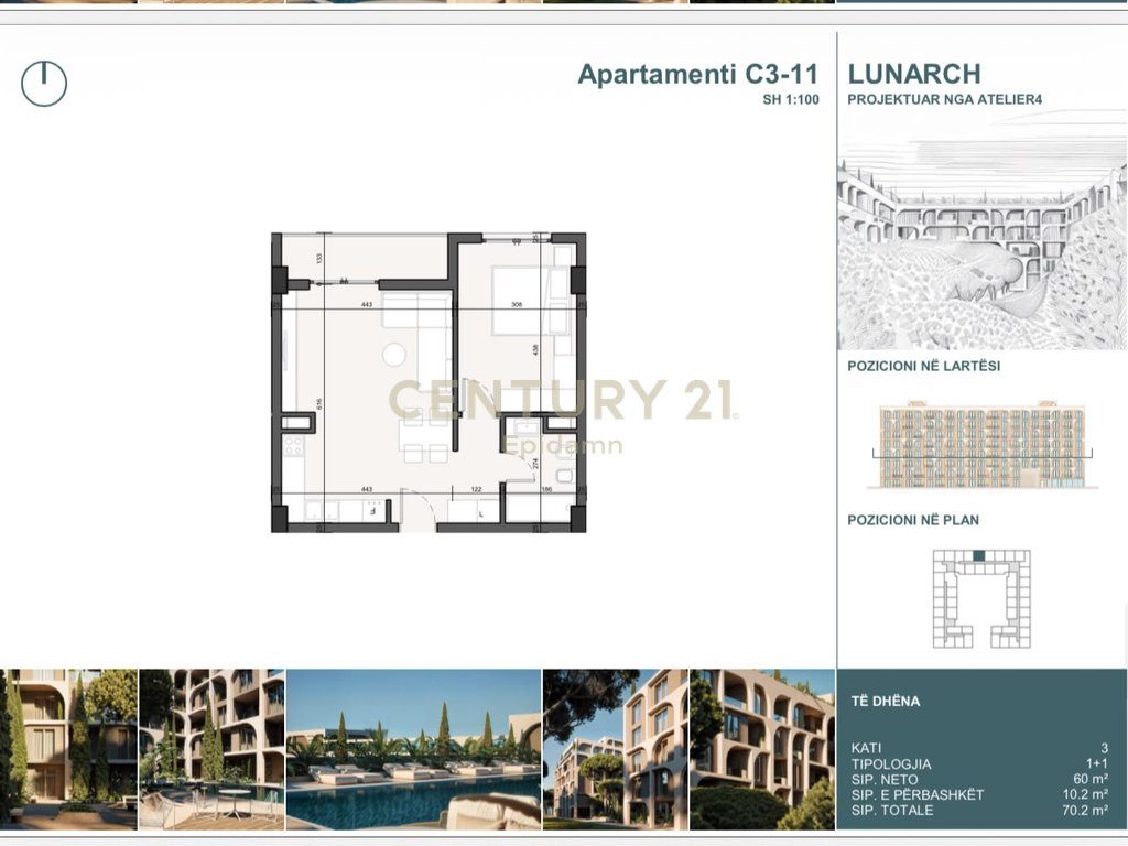 EXCLUSIVE ! Apartament 1+1 për shitje në Lunarch Residence Mali i Robit ! 4