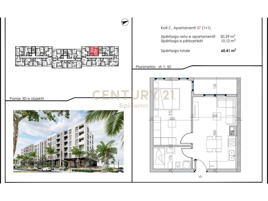 Apartament 1+1 në shitje pranë Malit të Robit 3