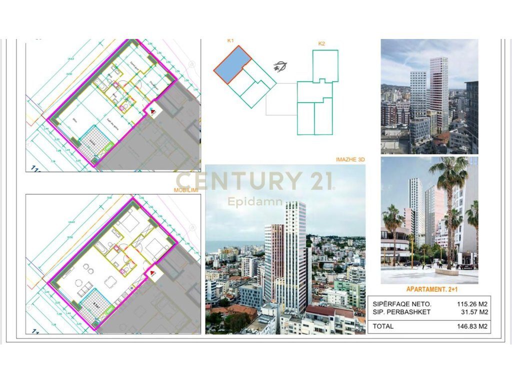 APARTAMENT 2+1 PËR SHITJE , DURRËS TOWER