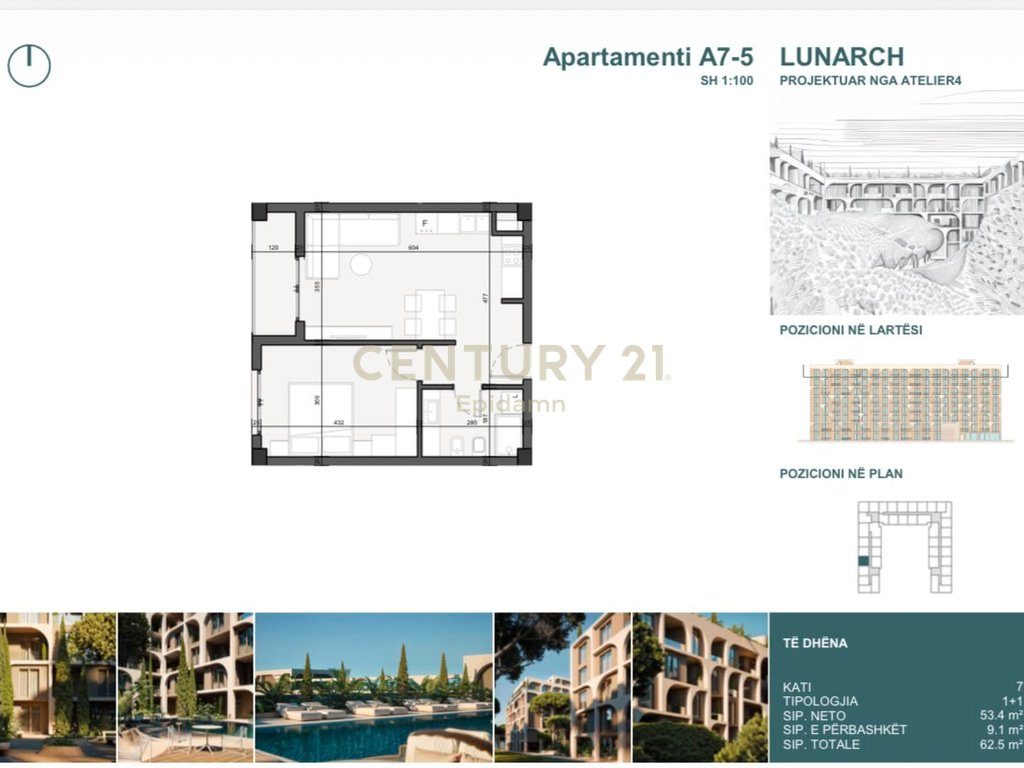 EXCLUSIVE ! Apartament 1+1 për shitje në Lunarch Residence Mali i Robit ! 4
