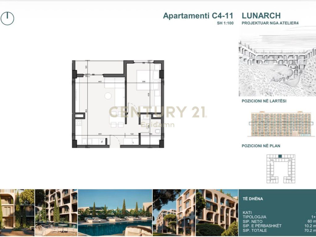 EXCLUSIVE ! Apartament 1+1 për shitje në Lunarch Residence Mali i Robit ! 4