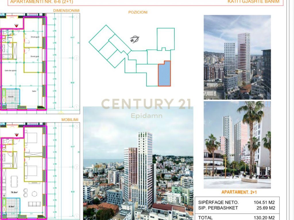 APARTAMENT 2+1 PËR SHITJE , DURRËS TOWER