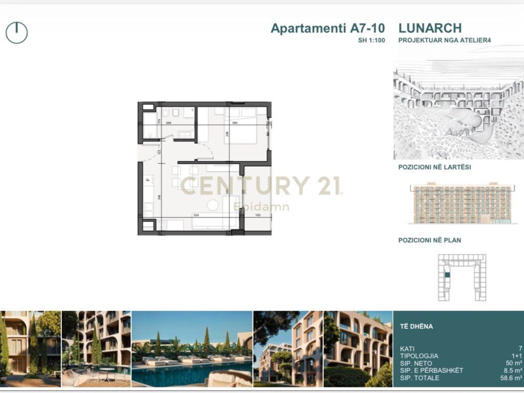 EXCLUSIVE ! Apartament 1+1 për shitje në Lunarch Residence Mali i Robit ! 4