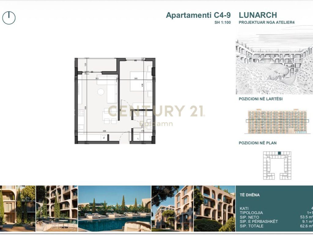 EXCLUSIVE ! Apartament 1+1 për shitje në Lunarch Residence Mali i Robit ! 4