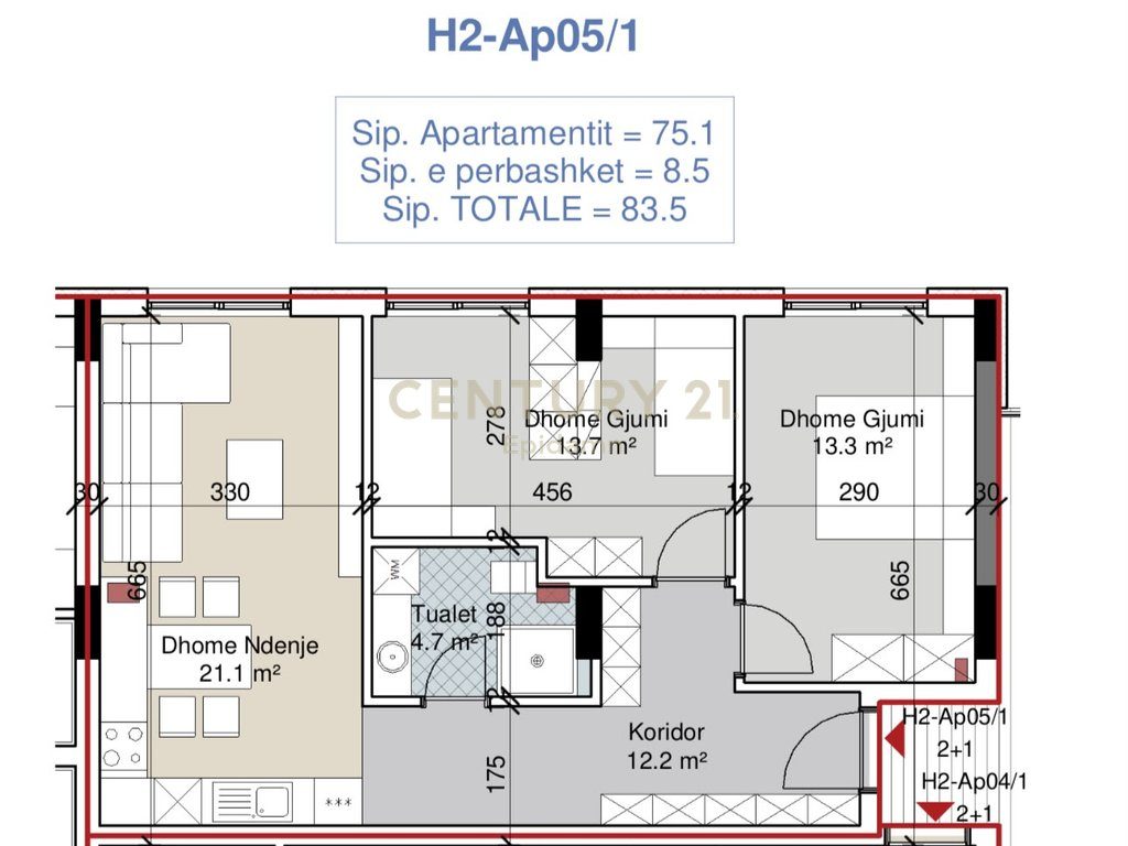 SHITET APARTAMENT 2+1 NË " PORTO LALZI " HAMALLAJ 2