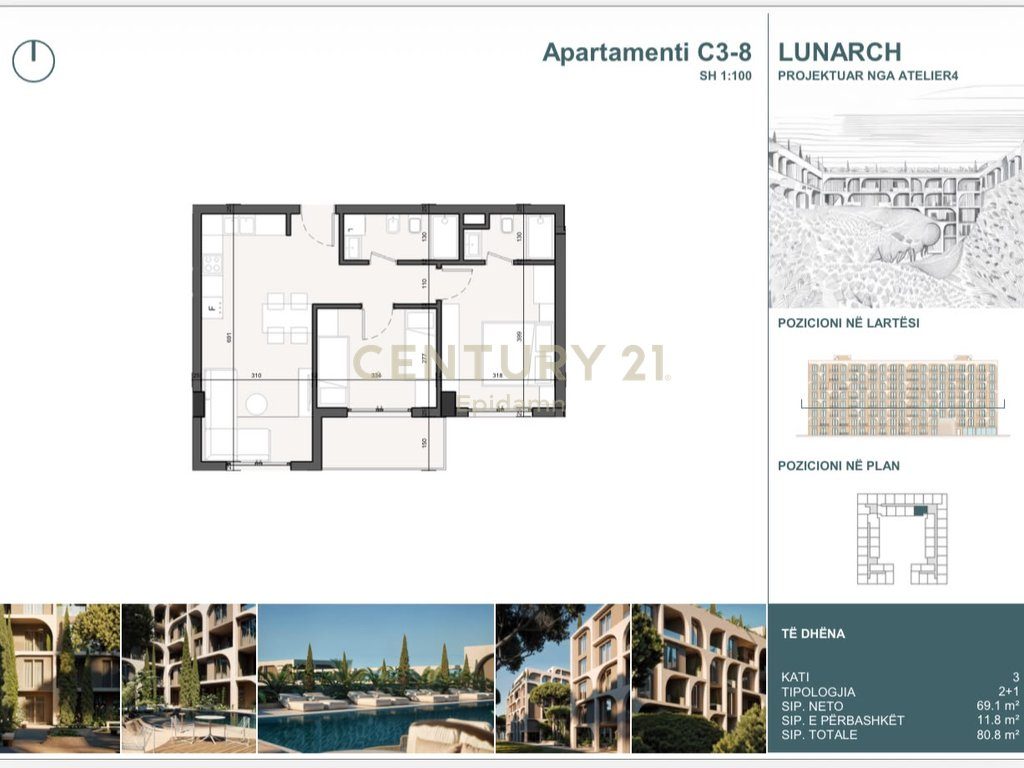 EXCLUSIVE ! Apartament 2+1 për shitje në Lunarch Residence Mali i Robit ! 4
