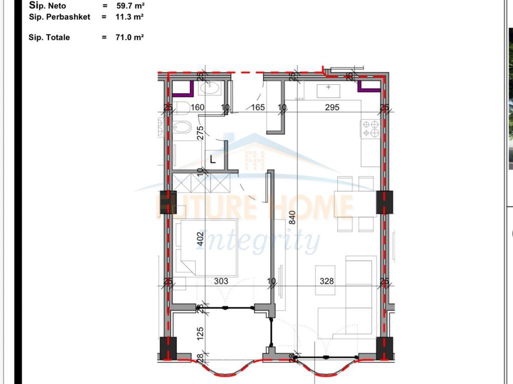 Shitet, Apartament 1+1, Kompleksi Aluna, Tiranë. 3