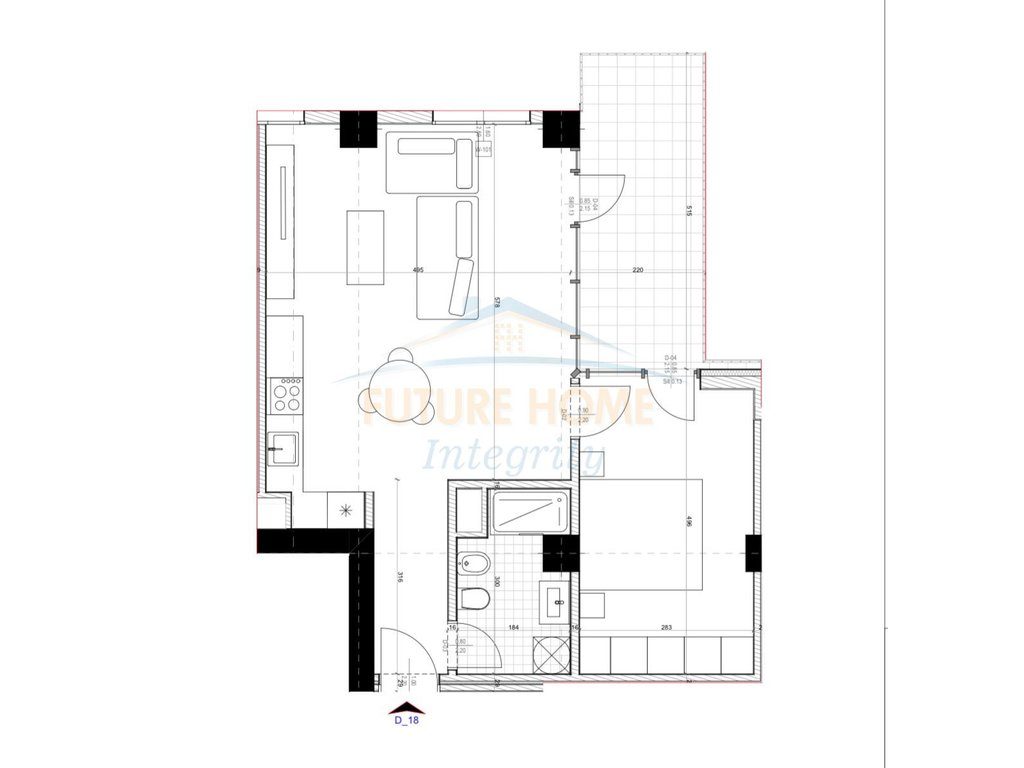 Shitet, Apartament 1+1, Unaza e Re, Tiranë.