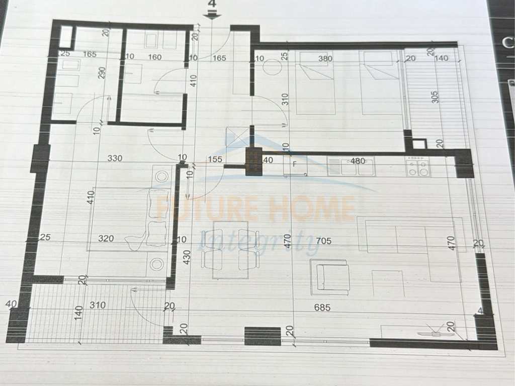 Shitet, Apartament 2+1+2, City Residence, Tiranë.