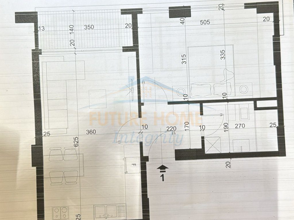 Shitet, Apartament 1+1, City Residence, Tiranë.