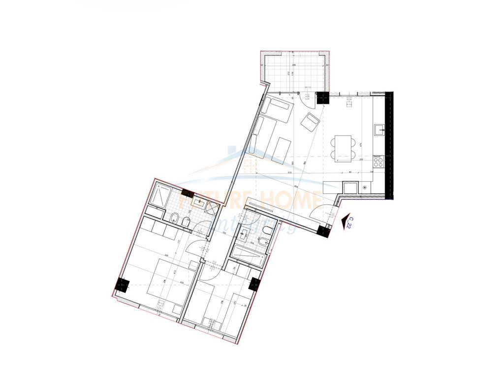 Shitet, Apartament 2+1+2, Unaza e Re, Tiranë. 1