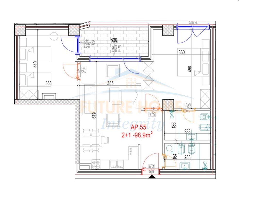 Shitet, Apartament 2+1+2+Post parkimi, Mara Residence, Tiranë. 3