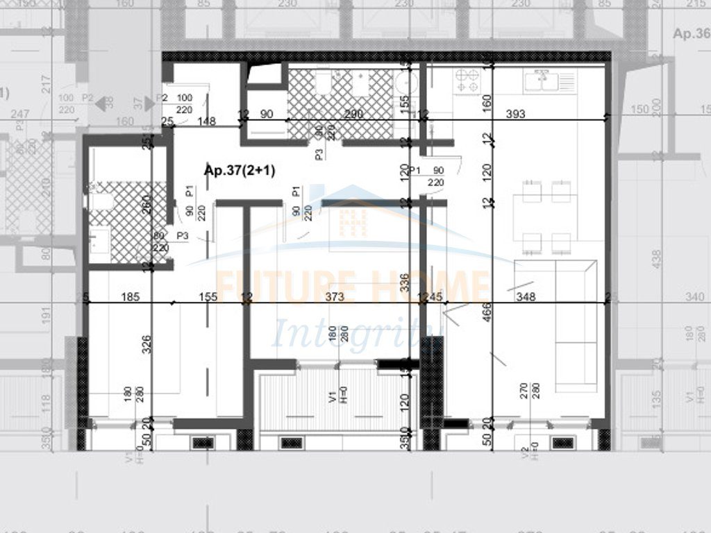 Shitet, Apartament 2+1+2, Filigree Tower, Tiranë.