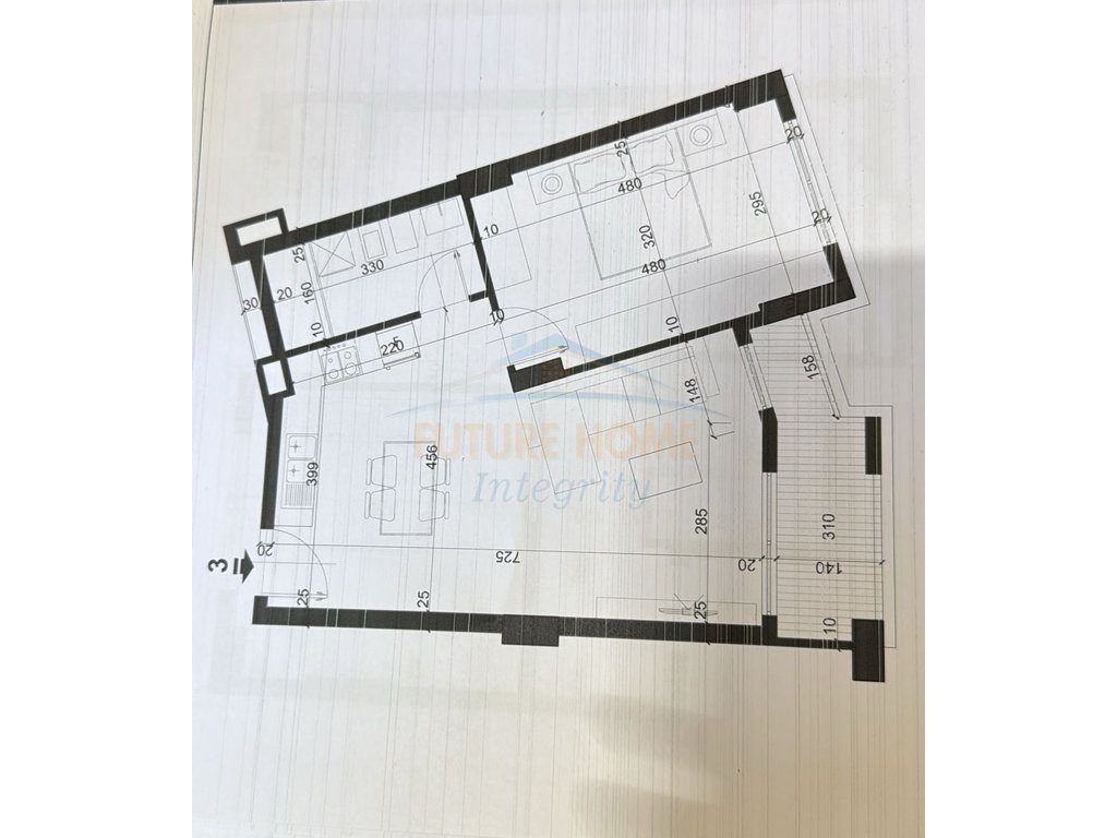 Shitet, Apartament 1+1, City Residence, Tiranë.