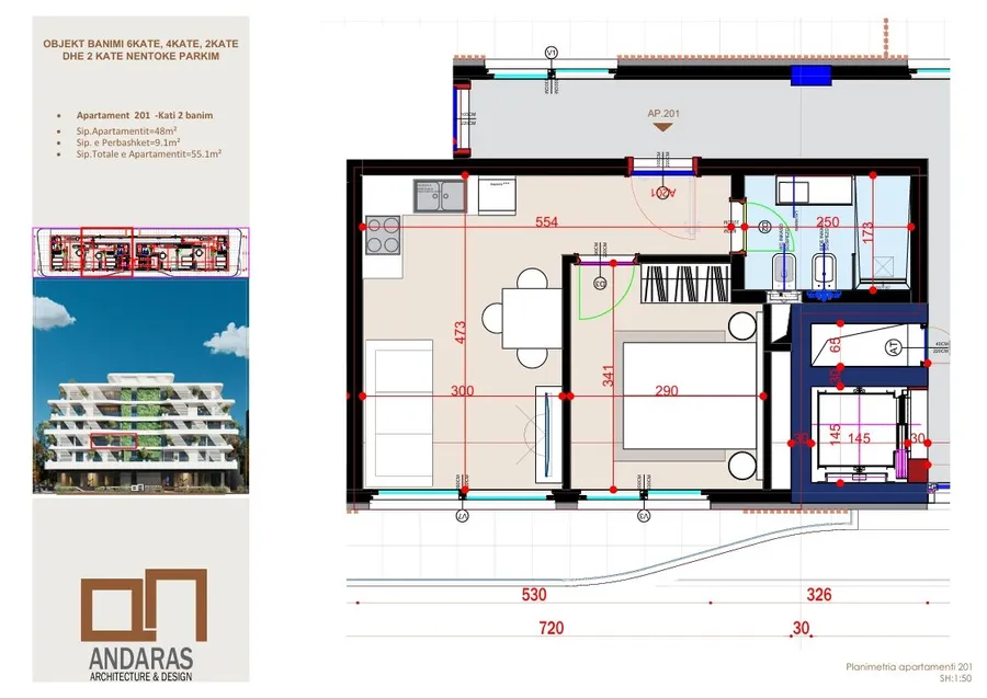 Buy 1+1 Frontline Sea View Apartment in Saranda | Flamingo 2 Residence-Apt 201 2