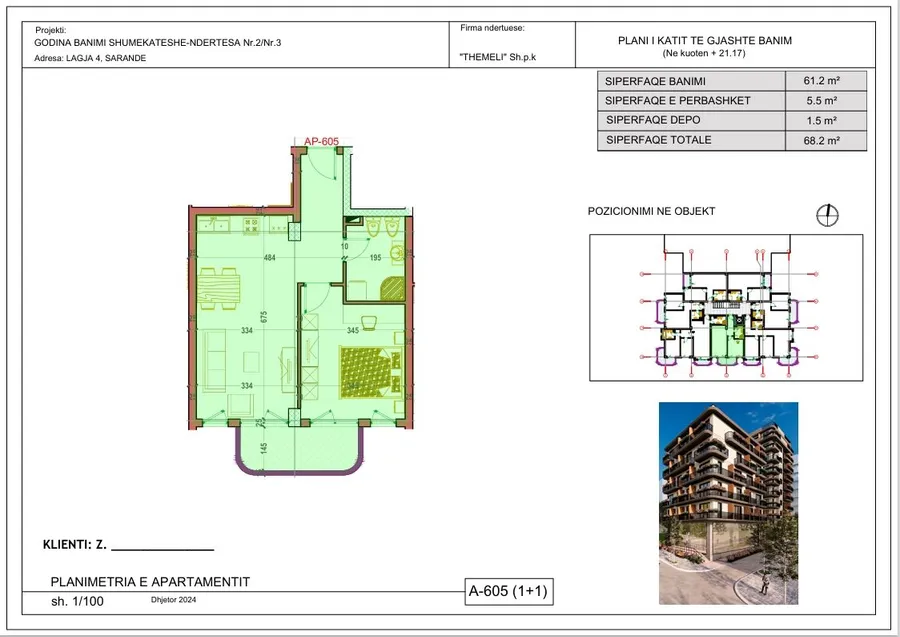 1+1 Apartment with Sea View for Sale in La Kodra Residence Saranda | Modern Investment-Apt 605 2