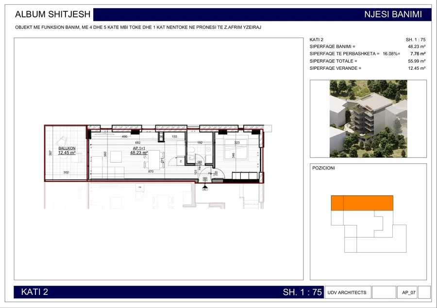 Modern 1 Bedroom Apartment with Sea View in Saranda | Ionian Horizon Residence-Apt 07 2