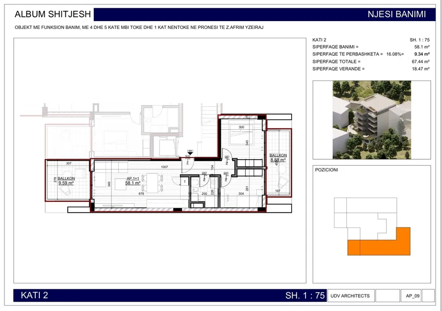 Luxury 1+1 Apartment for Sale in Ionian Horizon Residence, Saranda – Full Sea View-Apt 09 2