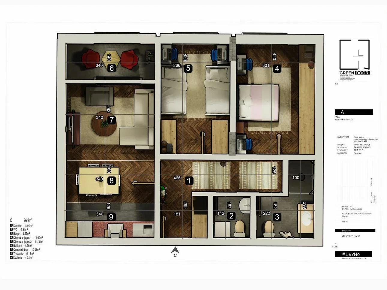 BANESË PËR SHITJE TEK PRISHTINA E RE! 76,90m2 KATI 4 1