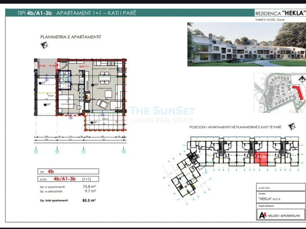 Apartament 3+1 për shitje në Farkë e Vogël