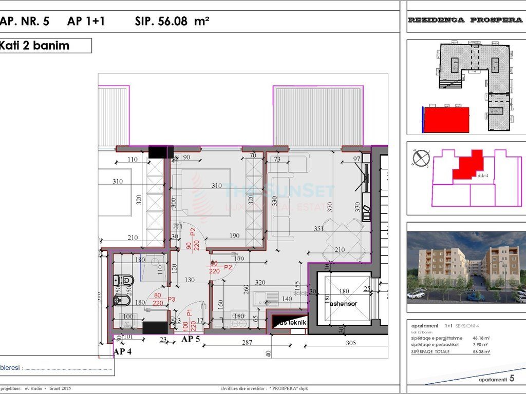 Apartament 2+1+2 për shitje në kompleksin rezidencial Space City 2