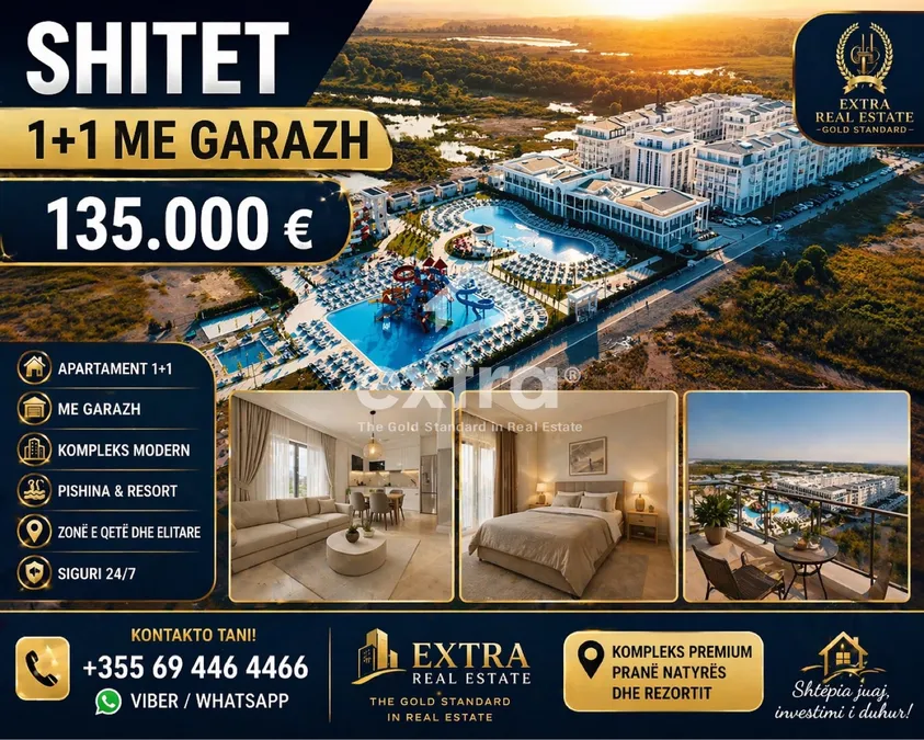 Shitet 1+1 me garazh europa resort plazh velipoje