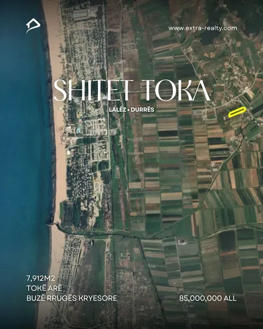 Shitet Toka 7,912 m², Gjiri i Lalzit, Durrës 1