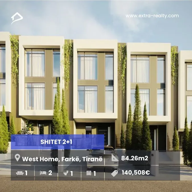 Shitet 2+1 West Home Residence, Farke, Tirane