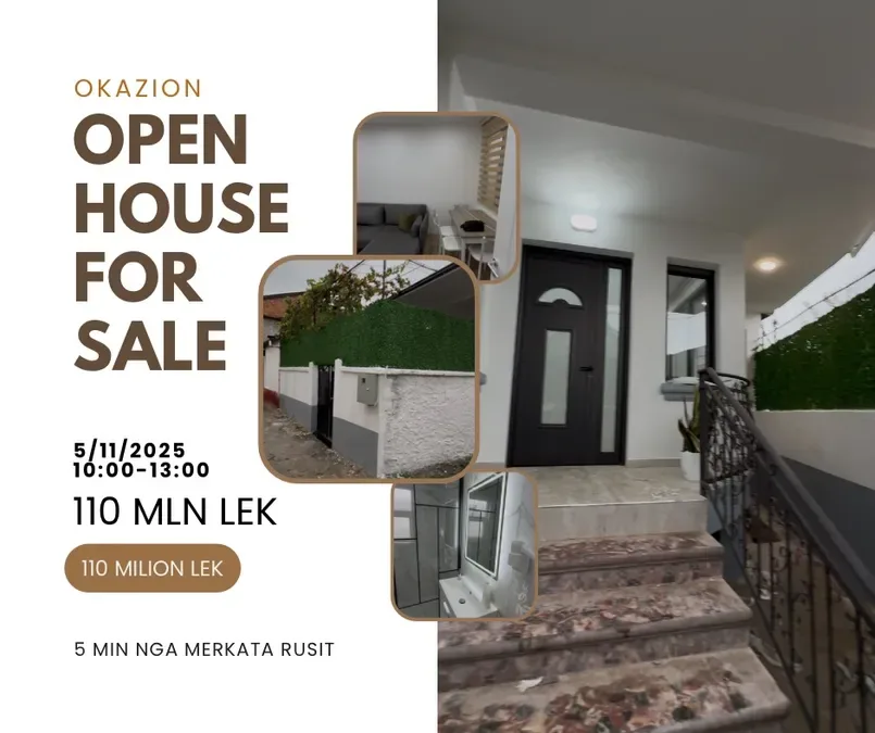 Shitet okazion shtepi private 2+1 mahalla e re 5 min nga merkata rusit