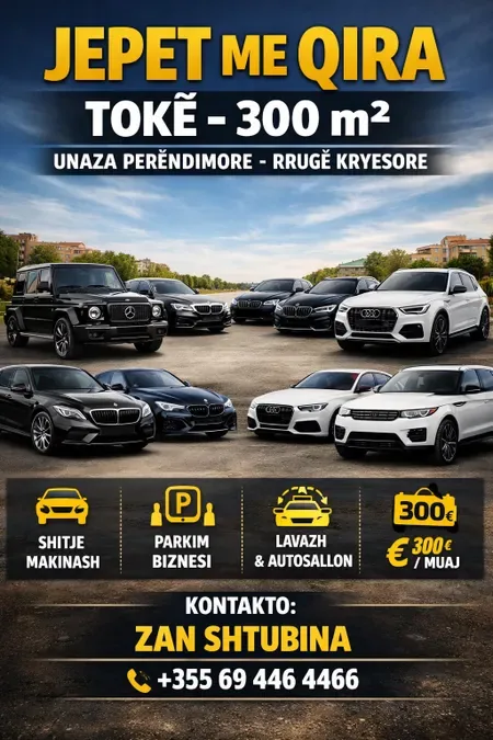 Jepet me qira 300m2 toke ne unazen perendimore
