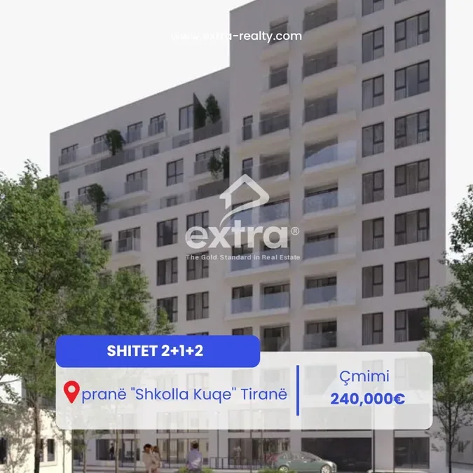 Shitet apartament 2+1+2 Shkolla Kuqe, Tirane