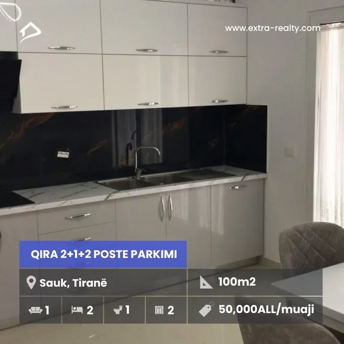 Qira 2+1+2 Poste Parkimi Sauk, Tirane