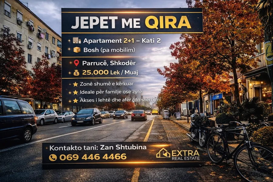 Jepet me qira apartament 2+1 kati 2 Parruce