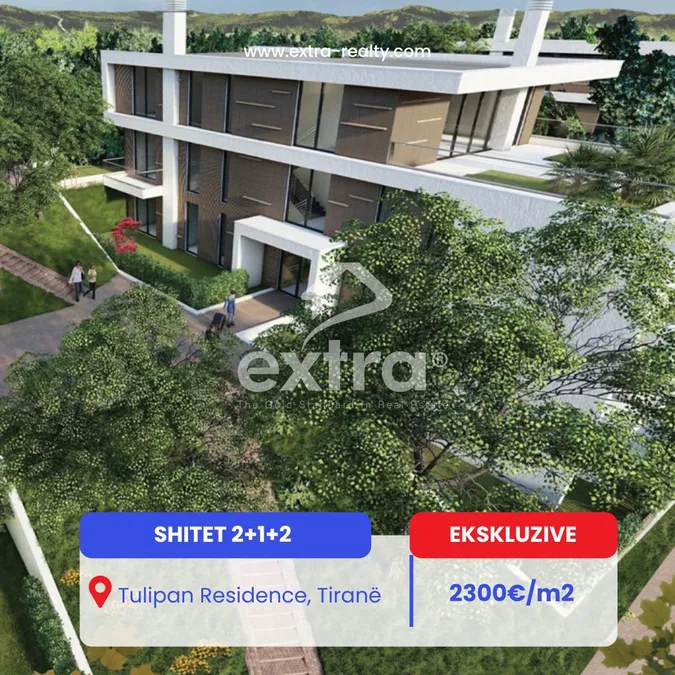 EXCLUSIVE Shitet 2+1+2 Tulipan Residence, Tirane