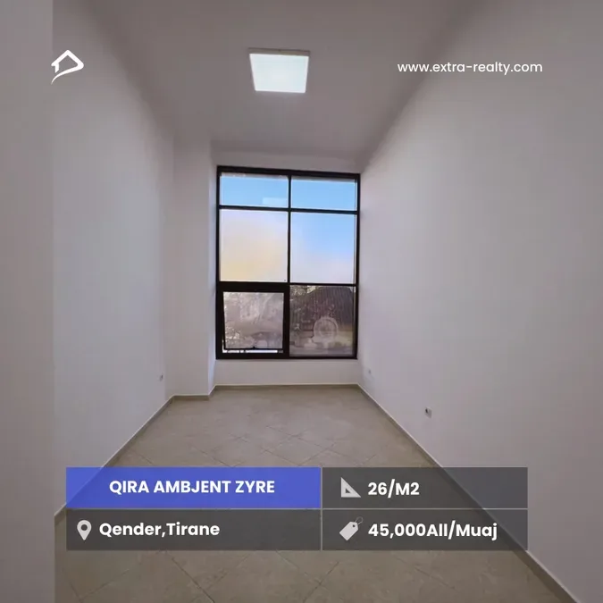 🔥Qira Ambjent zyre🔥 📍Qender,Tiranë 📐 Sipërfaqe 26m2 🏢 Kati 1 🛋 Open space 🚽 tualet * Ideale per zyra,parukeri,estetike * Akses direkt 1