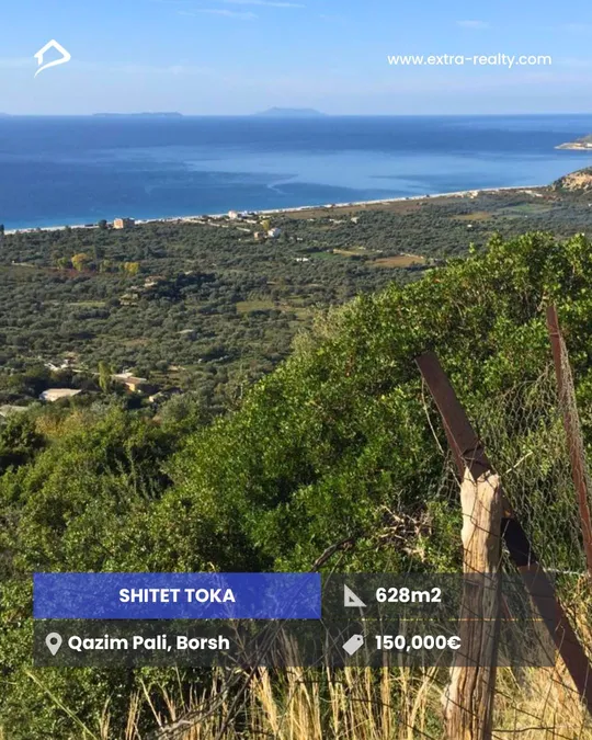 Shitet toka 628m2, Qazim Pali, Borsh