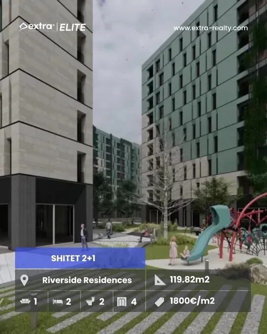 Shitet 2+1, Riverside Residences, Rr. Javer Malo, Tirane
