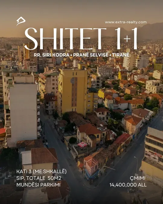 Shitet apartament 1+1 tek Siri Kodra . Afer Selvies