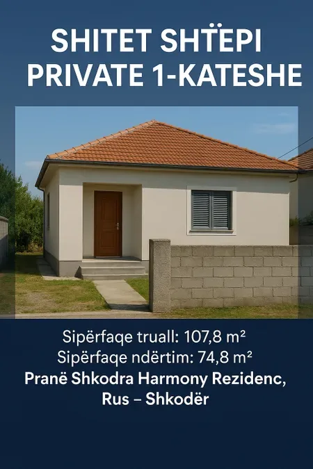 Shitet shtepi private 2+1 ne rus shkoder