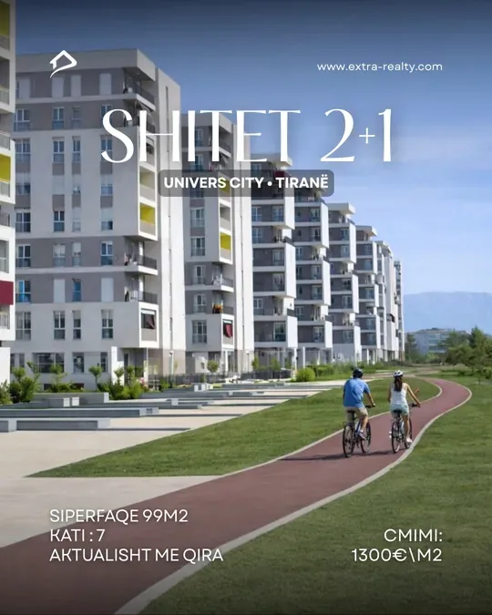 Shitet 2+1 mobiluar tek Univers City pranë QTU , Tiranë