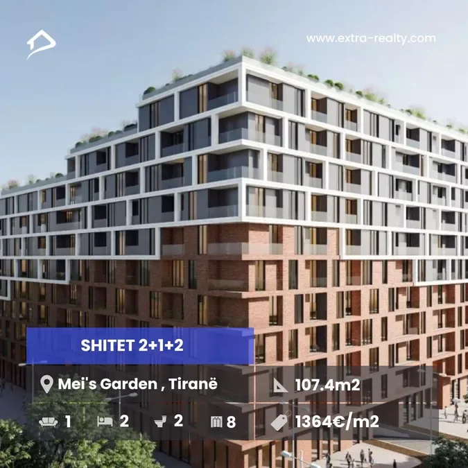 Shitet 2+1+2 Ish Fusha Aviacionit Meis Garden Residence, Tirane 1