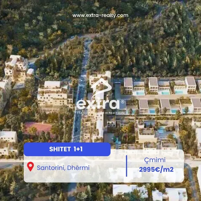Shitet apartament 1+1 Santorini, Dhermi